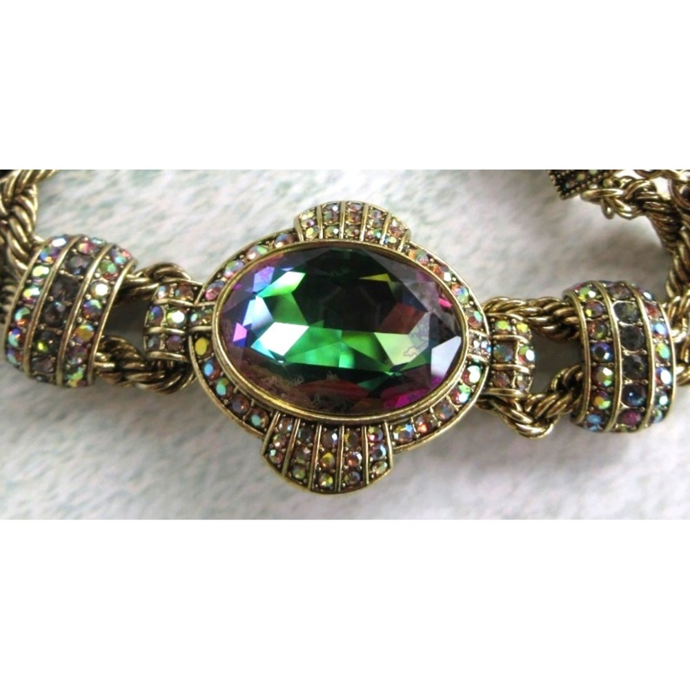HEIDI DAUS "CHAIN OF EVENTS" AURORA BOREALIS CRYSTAL BRACELET STUNNING! NEW! - Picture 3 of 4